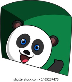 Waving panda, illustration, vector on white background.