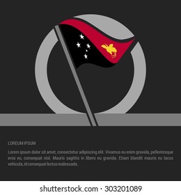 Waving Papua New Guinea Flag badge design - independence day Label - Vector illustration