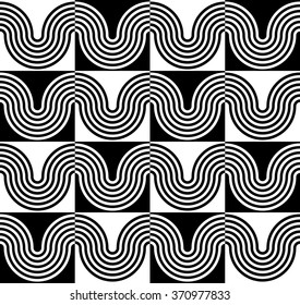 Waving parallel lines seamlessly repeatable monochrome pattern