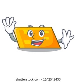 Waving parallelogram character cartoon style