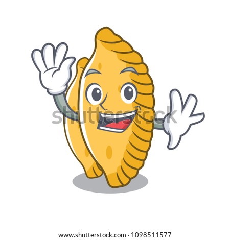 Waving pastel character cartoon style