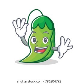 Waving peas character cartoon style