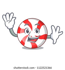Waving peppermint candy character cartoon