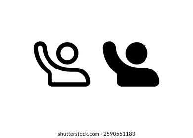 Waving person icon in outline and solid Vector