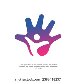 waving person logo design template illustration