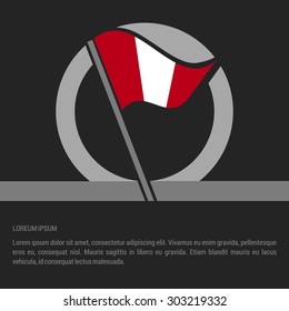 Waving Peru Flag badge design - independence day Label - Vector illustration
