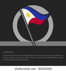 Waving Philippines Flag badge design - independence day Label - Vector illustration