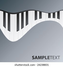Waving piano vector background with sample text