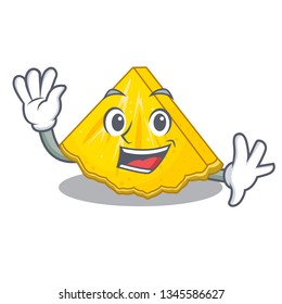 Waving pineapple slice isolated in the mascot