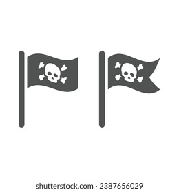 Waving pirate flag vector icon. Pirates simple symbol.