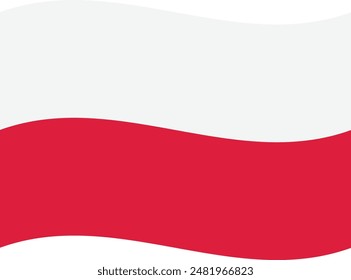 Winkende Polen-Flagge . Flagge Polens. Polnische Flagge . Vektorillustration