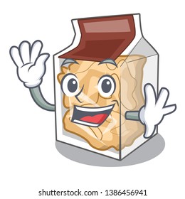 Waving pork rinds in a cartoon jar
