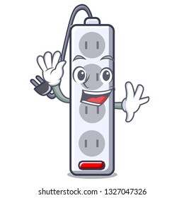 Waving power strip attaches the cartoon table