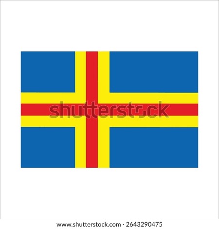 Waving proudly in the wind, the aland islands flag features blue, yellow, and red, symbolizing autonomy.