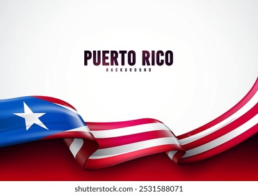 Waving Puerto Rican Flag. Puerto Rico Background Concept