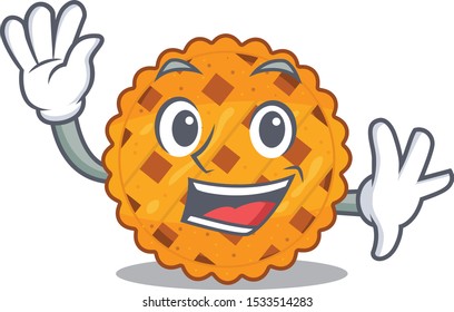 Waving pumpkin pie in the cartoon shape