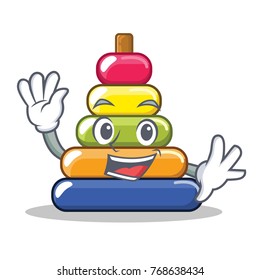 Waving pyramid ring character cartoon