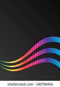 Waving rainbow brochure design with transparent stripes