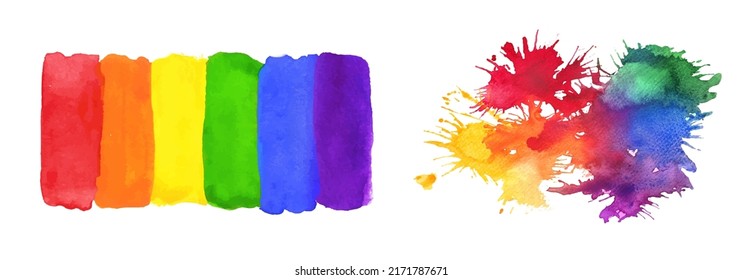 Waving Rainbow Flag Of LGBT. Gay, Lesbian, Bisexual, Transgender And Queer Pride Symbol