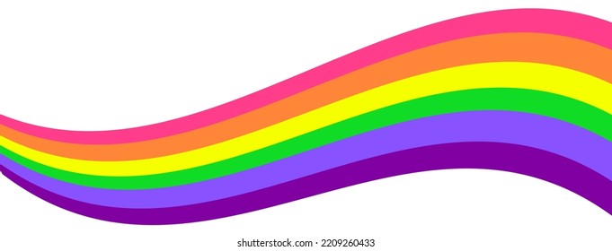 Waving Rainbow Flag Of LGBT. Gay, Lesbian, Bisexual, Transgender And Queer Pride Symbol