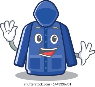 Waving raincoat isolated with in the mascot