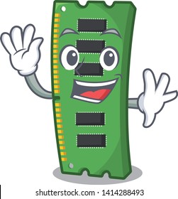 Waving RAM memory card the mascot shape