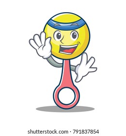 Waving rattle toy character cartoon