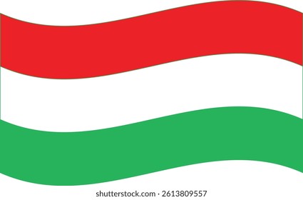 Waving Rectangle Hungary Flag Europe Country