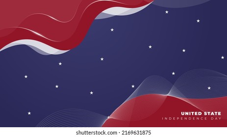 Diseño de fondo rojo y azul para el diseño de plantillas para el día de la independencia de Estados Unidos