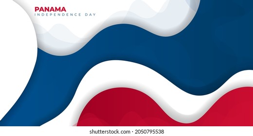 Waving Red, blue, and white abstract background. Panama Independence day background. good template for Panama National holiday design.