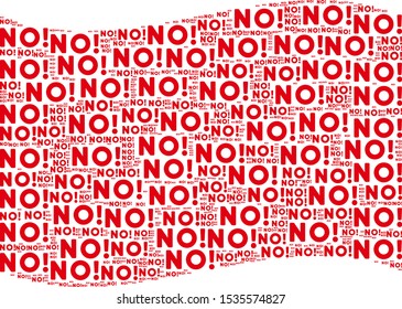 Waving red flag collage. Vector No text elements are placed into geometric red waving flag collage. Patriotic collage created of flat No text design elements.