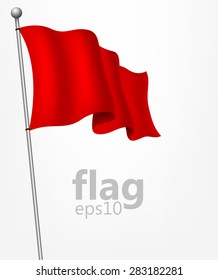 Waving red flag illustration