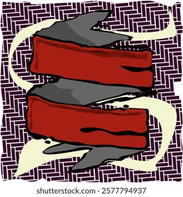 Waving Red Flag Ilustration suitable for Tshirt, Greeting cards and Poster