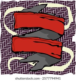 Waving Red Flag Ilustration suitable for Tshirt, Greeting cards and Poster