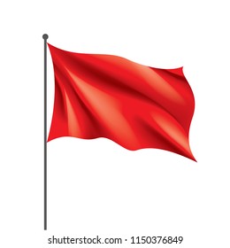 Waving the red flag on a white background