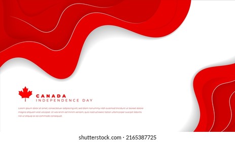 Waving red and white lines in white background for canada day template design