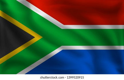 Waving Republic South Africa Flag Flag Stock Vector (royalty Free 