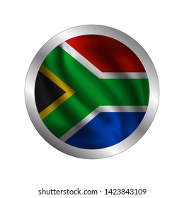 Waving Republic Of South Africa flag, the flag of South Africa, vector illustration