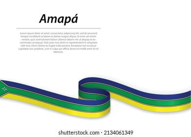 Bandera de Amapa ondeando una cinta o pancarta en Brasil