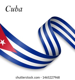 Waving Ribbon Banner Flag Cuba Template Stock Vector (Royalty Free ...