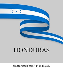 Waving ribbon or banner with flag of Honduras. Template for independence day poster design