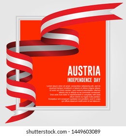 Waving ribbon with Flag of Austria, Template for Independence day. vector illustration
