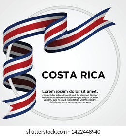 Waving ribbon with Flag of Costa Rica, Template for Independence day. vector illustration