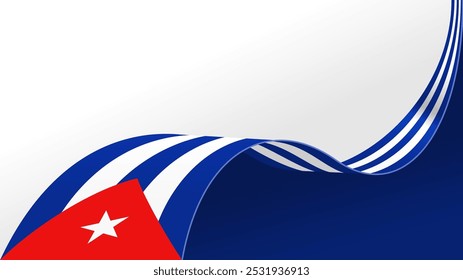 Bandeira de Cuba com faixa para o cartaz do dia da independência