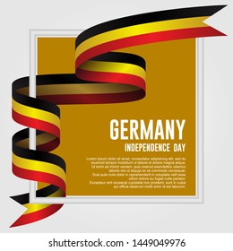 Waving ribbon with Flag of Germany, Template for Independence day. vector illustration
