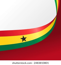 Waving ribbon flag of Ghana. for independence day and national day