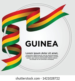 Waving ribbon with Flag of Guinea, Template for Independence day. vector illustration