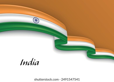 Winklerband mit der Flagge Indiens. Vorlage für Unabhängigkeitstag Poster Design