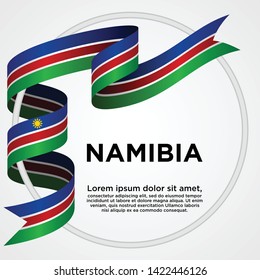 Waving ribbon with Flag of Namibia, Template for Independence day. vector illustration