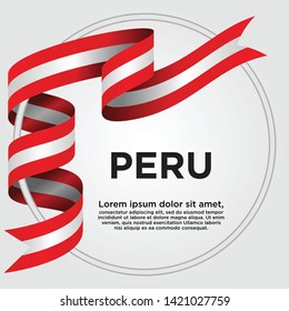 Waving ribbon with Flag of Peru, Template for Independence day. vector illustration